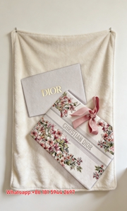 Dior Pink Floral Gift Box Flannel Blanket Throw Sofa Decor D138